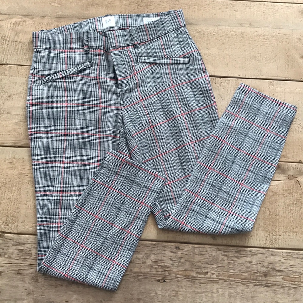 Gap Plaid pants, signature skinny ankle — 0P